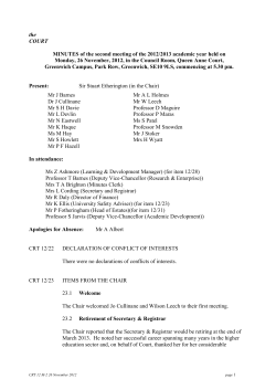Minutes of meeting 26th November 2012
