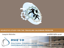 HEURISTICS STUDY FOR THE TRAVELING SALESMAN