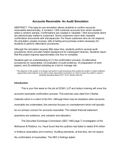 Accounts Receivable simulation