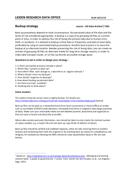 Backup strategy - Leiden University