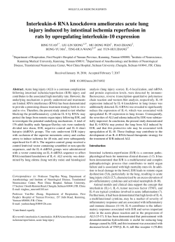 Interleukin‑6 RNA knockdown ameliorates acute lung injury induced