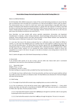 Boccia Rules Change: Revised Approach for Boccia Ball