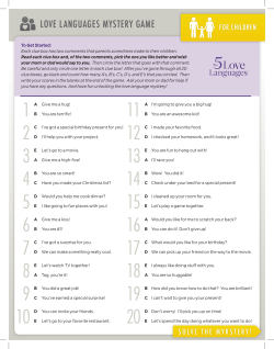 LOVE LANGUAGES MYSTERY GAME