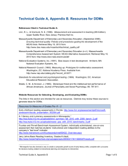 Technical Guide A: Appendix B (Resources for DDMs)