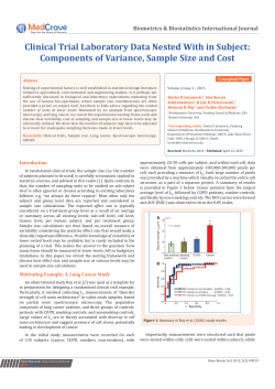 Clinical Trial Laboratory Data Nested With in Subject: Components