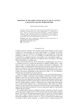 DIMENSION OF THE LISBON VOTING RULES IN THE EU COUNCIL
