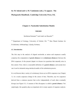 In: M. Salemi and A.-M. Vandamme (eds.). To appear