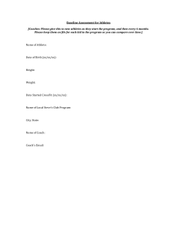 Assessment for SC Athletes