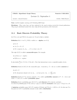 September 4 11.1 Basic Discrete Probability Theory