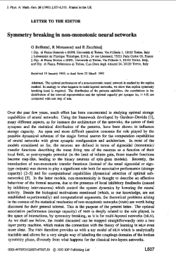 Symmetry breaking in non-monotonic neural networks