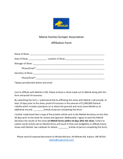 Affiliation Form - Maine Hunter Jumper