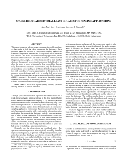 sparse regularized total least squares for sensing applications
