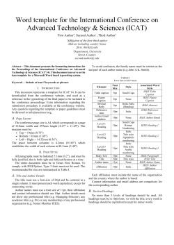 IEEE Paper Template in A4 - International Conference on Advanced