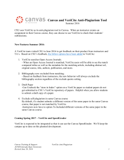 Canvas and VeriCite Anti-Plagiarism Tool
