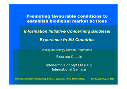 Promoting favourable conditions to establish biodiesel market