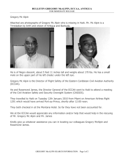 BULLETIN GREGORY McALPIN, ECCAA, ANTIGUA Gregory Mc