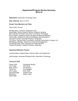 Department/Program Review Summary 2014-15
