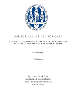 Chapter 1: the Eurasian Economic Union