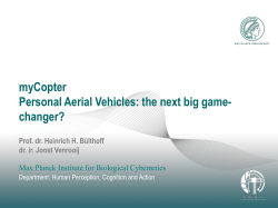 myCopter Personal Aerial Vehicles: the next big game