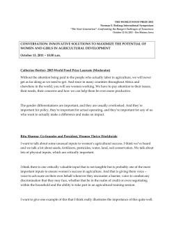 CONVERSATION: INNOVATIVE SOLUTIONS TO MAXIMIZE THE