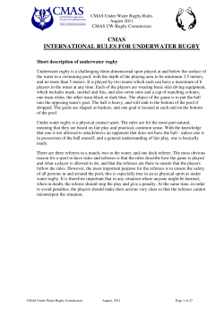 CMAS INTERNATIONAL RULES FOR UNDERWATER RUGBY