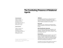 The Comforting Presence of Relational Agents