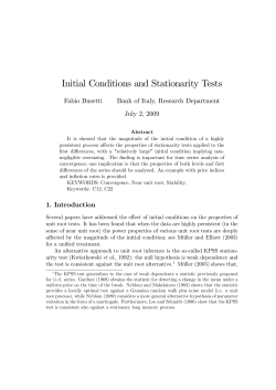 Initial Conditions and Stationarity Tests