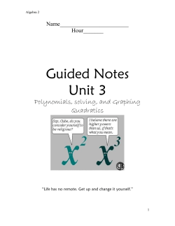 Graphing with Vertex Form
