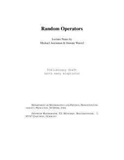 Random Operators - TUM M7/Analysis