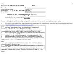 Degree Program Assessment Plan Cover Sheet (rev