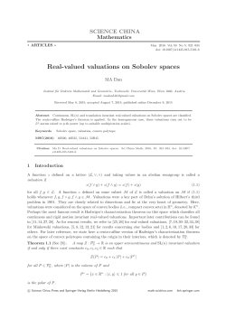 Real-valued valuations on Sobolev spaces