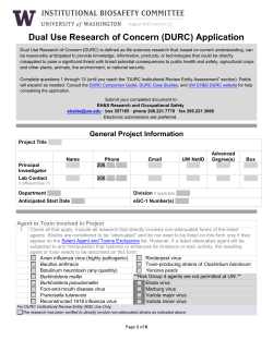 DURC application - Environmental Health and Safety