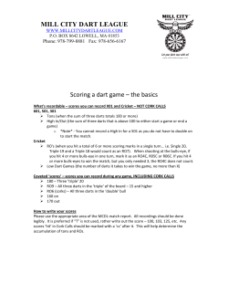 MILL CITY DART LEAGUE Scoring a dart game &ndash; the basics