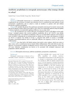 Original article Antibiotic prophylaxis in retrograde