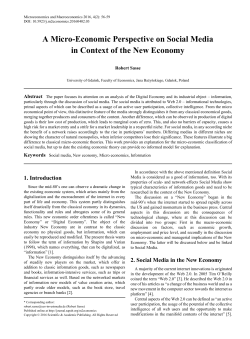 Social media, New economy, Micro economics, Information