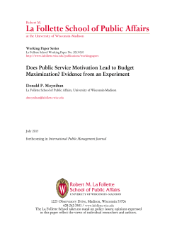 La Follette School of Public Affairs