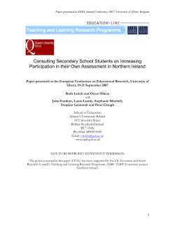 Consulting Secondary School Students on Increasing Participation