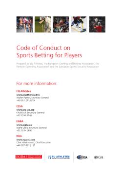 Code of Conduct on Sports Betting for Players