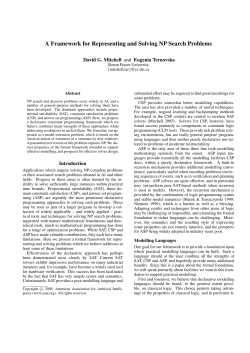 A Framework for Representing and Solving NP Search Problems