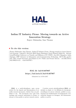 Indian IT Industry Firms: Moving towards an Active - HAL