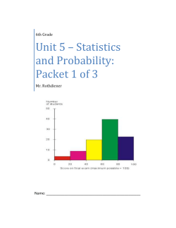 Unit 5 * Statistics and Probability: Packet 1 of 3