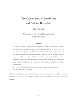 The Conservation Contradiction and Political Remedies
