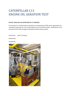 Caterpillar C13 Aeration Procedure Draft 20140316