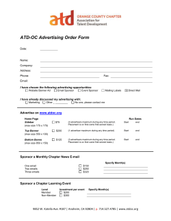 Advertising Order Form - ATD