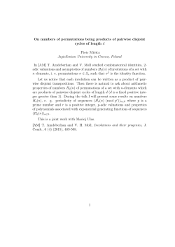 On numbers of permutations being products of pairwise disjoint