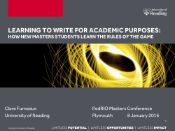 Learning to write for academic purposes: how