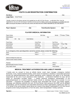 PLAYER-REGIS_MED AUTH FORM