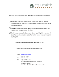 Checklist for Submission of 2017 Utilization Review Plan