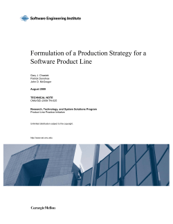 Formulation of a Production Strategy for a Software Product Line