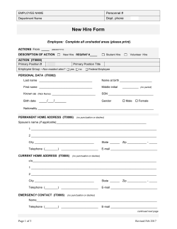 New Hire Form Expanded Version